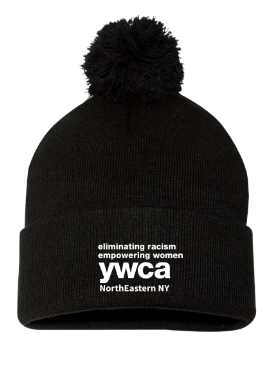 YWCA Knit Pom Pom Hat - Black