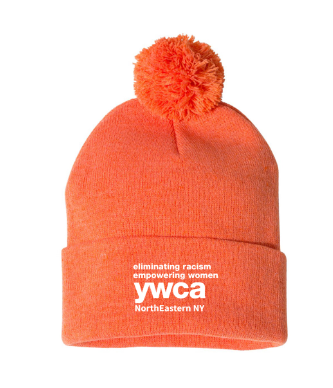 YWCA Knit Pom Pom Hat - Heather Orange